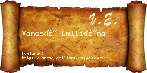 Vancsó Emiliána névjegykártya